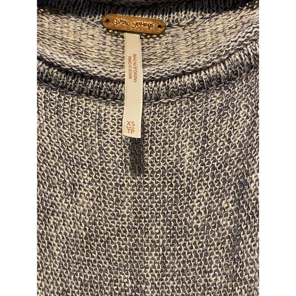 Free People Midnight Ruffle Babydoll Tunic Top XS Oversized Tiered Open Knit - Picture 8 of 12